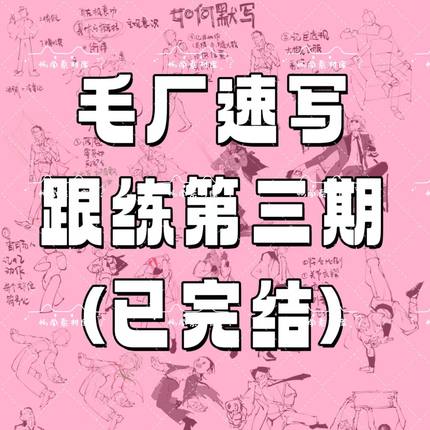 毛厂速写跟练三期超全齐直播跟写全套课2025零基础视频课程带素材