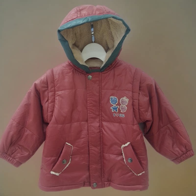 儿童冬装免洗棉服新款加绒加厚女童棉服亮面连帽冬季洋气外套潮