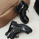 XZ110-9293#厚底马丁靴男冬季增高短筒机车靴黑色百搭工装靴P130，男装工装外套，星座110