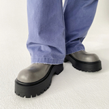 XZ110-251522#英伦风厚底马丁靴男冬季短筒牛皮保暖工装靴P130，男装棉衣，星座110