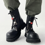 XZ110-25368#英伦风厚底马丁靴男中筒增高黑色系带冬季P135，男鞋马丁靴，星座110