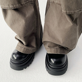 XZ110-251529#马丁靴男中筒黑色系带增高机车靴男友风P130，男装工装外套，星座110