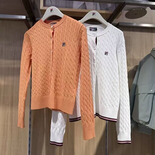 FILA斐乐女装2026年春季新款女士休闲时尚潮流编织开衫F11W618408