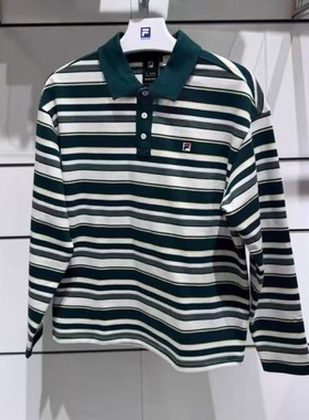 FILA斐乐2026春季新款男子运动休闲宽松针织长袖POLO衫A11M613221