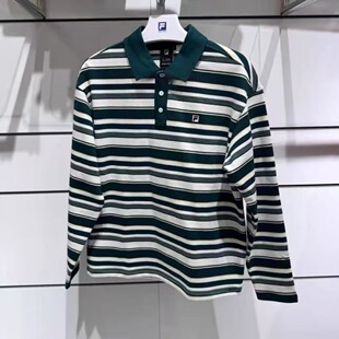 FILA斐乐2026春季新款男子运动休闲宽松针织长袖POLO衫A11M613221