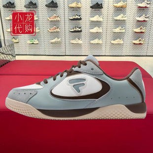 FILA斐乐潮牌2025年秋款女鞋羽翼鞋革面拼接薄底德训鞋T12W542907