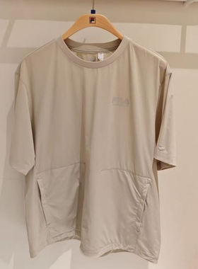 斐乐fila正品25夏秋款男装运动圆领宽松梭织短袖T恤衫A11M538113F
