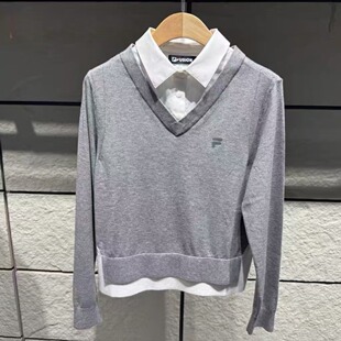 FILA斐乐女装2026年春夏新款基础运动休闲编织衫上衣T11W625404