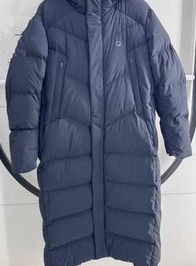 FILA斐乐2025年冬新款男装运动休闲长款连帽鹅绒羽绒服A11M441908