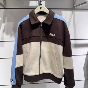 FILA斐乐2026年春季 女子休闲运动宽松呢子外套F11W619512 新款