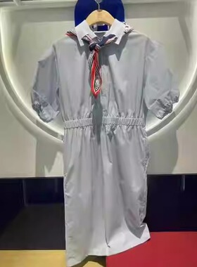 FILA斐乐2025秋季新款女装翻领时尚休闲梭织连衣裙 F11W434311F