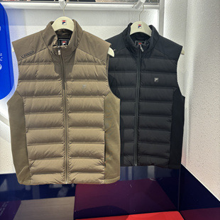 FILA斐乐2025年冬新款 休闲运动立领保暖羽绒马甲F11M443909F 男装