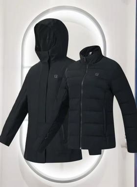 FILA斐乐2025年冬季新款女子休闲运动鹅绒羽绒服两件套A61W547901