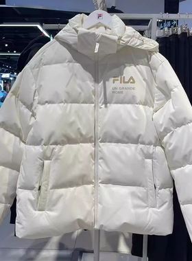 FILA斐乐情侣羽绒服2025年冬新款短款运动宽松男女外套F61U349902
