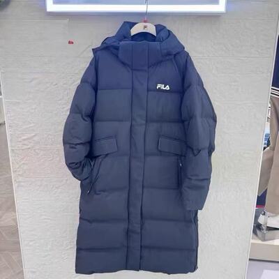 女装冬中长款休闲连帽鸭绒羽绒服