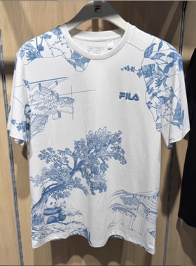 斐乐fila正品25秋新款男装运动时尚休闲针织短袖T恤衫F11M538124F