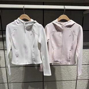 FILA斐乐女装2026年春夏新款修身运动休闲针织连帽外套T11W625502