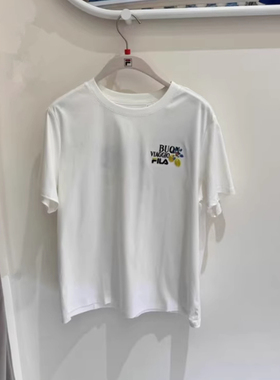 FILA斐乐2025夏新款女装休闲运动圆领针织短袖T恤衫F11W528108F