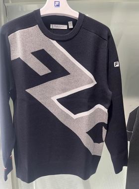 FILA斐乐男装2025春新款高尔夫系列圆领套头编织衫毛衣A11M415401