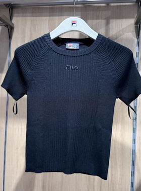 斐乐Fila正品25夏新款女装时尚休闲运动圆领短袖编织衫F11W529401