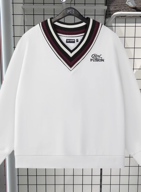 FILA斐乐2025秋新款女装运动休闲针织套头卫衣T11W533210F