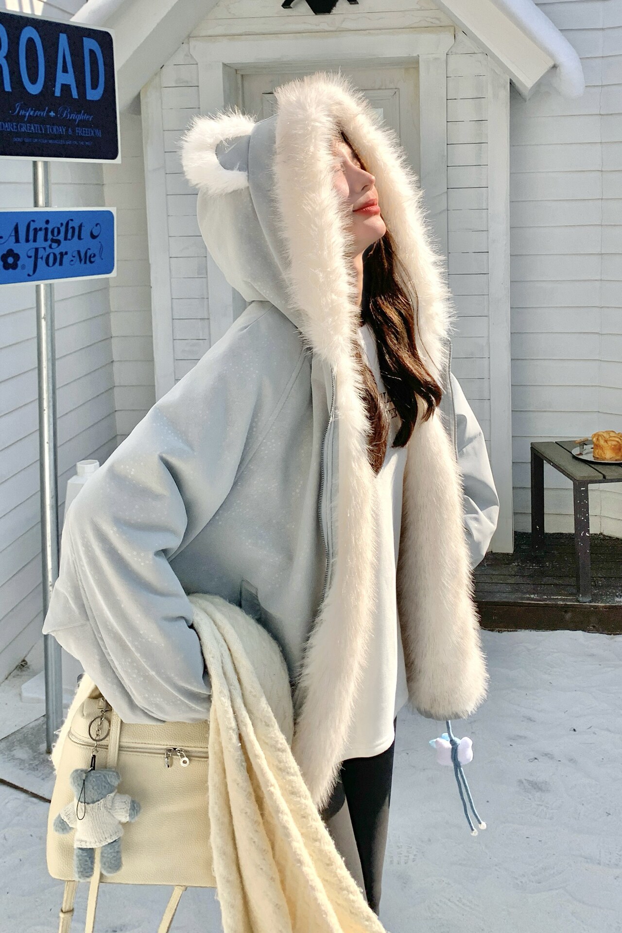 现货2025冬季新款25115-p245-K368正反两穿兔耳朵毛毛外套送饰品,女装棉衣/棉服,浙宝128（原290）