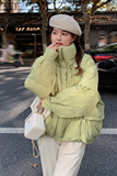 绿色流苏披肩羽绒服女2025冬季新款韩版小个子加厚保暖白鸭绒外套，女装羽绒服，浙宝128（原290）