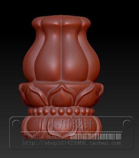 莲花柱头 三维立体 圆雕图 立体图 STL精雕模型 3D打印模型图