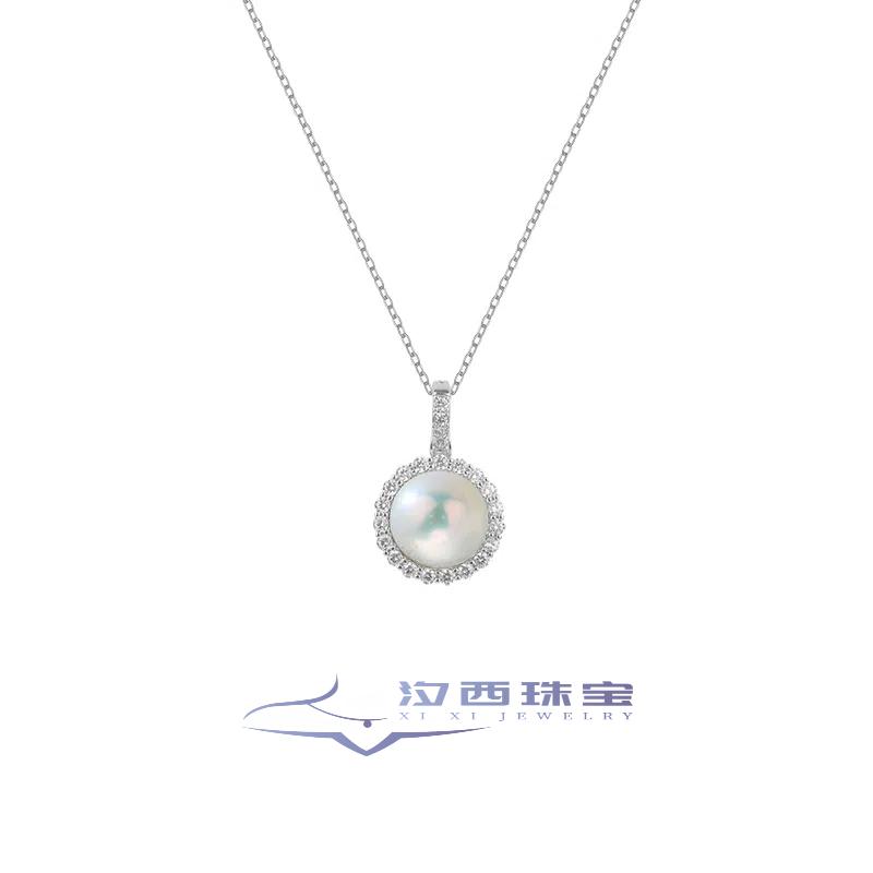 【万能扣】精工纯银太阳花款天然淡水珍珠项链可挂吊坠单独一颗