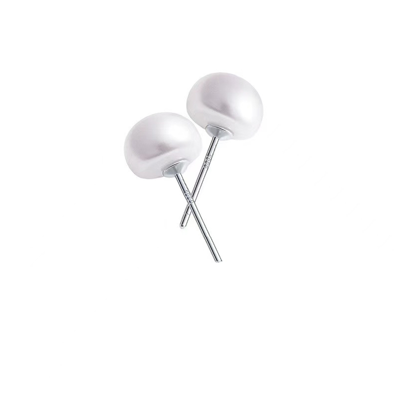 简约高级感天然真珍珠纯银耳钉