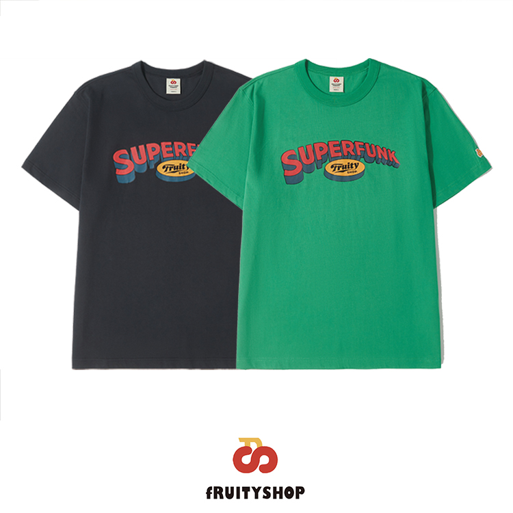 fRUITYSHOP | SUPERFUNK TEE 圆领纯棉短袖宽松半袖字母t恤