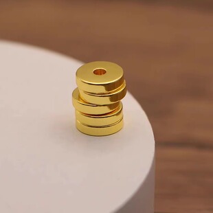 24k包金直切倒角隔片文玩手串配饰108金色垫片百香籽猴头星月菩提