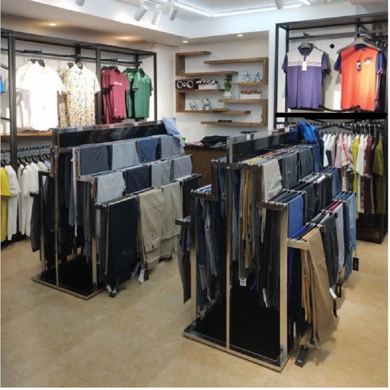 服装店裤子中岛架落地式双面梯形裤子展示架裤台高档男装陈列架子