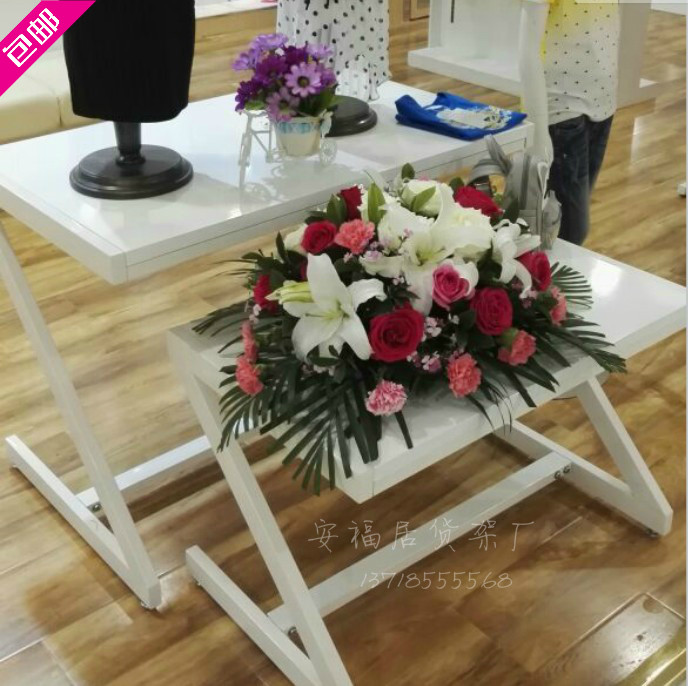 服装店货架展示架流水台电脑桌男装女装店高低移动中岛台鞋子摆台