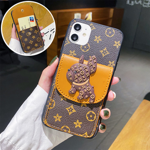 红米note11pro+手机壳10Pro可爱斗牛犬Note7高级感大牌风NOTE8PRO零钱包note9皮质老花5G男女款4G防摔max皮套