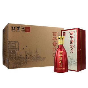 景芝52度百年景芝浓香型白酒整箱6瓶500ml一箱三个手提袋节日礼品