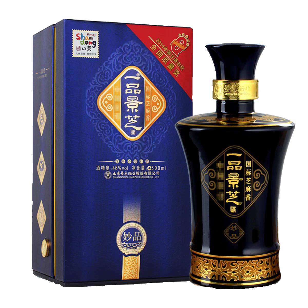 景芝一品景芝妙品46度500ml*1瓶芝麻香型白酒山东节日礼品自饮