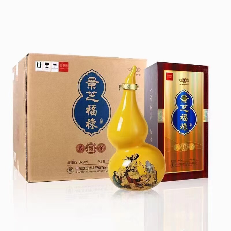 景芝醉八仙福禄56度1000ml*4瓶固态法白酒整箱节日礼品大葫芦