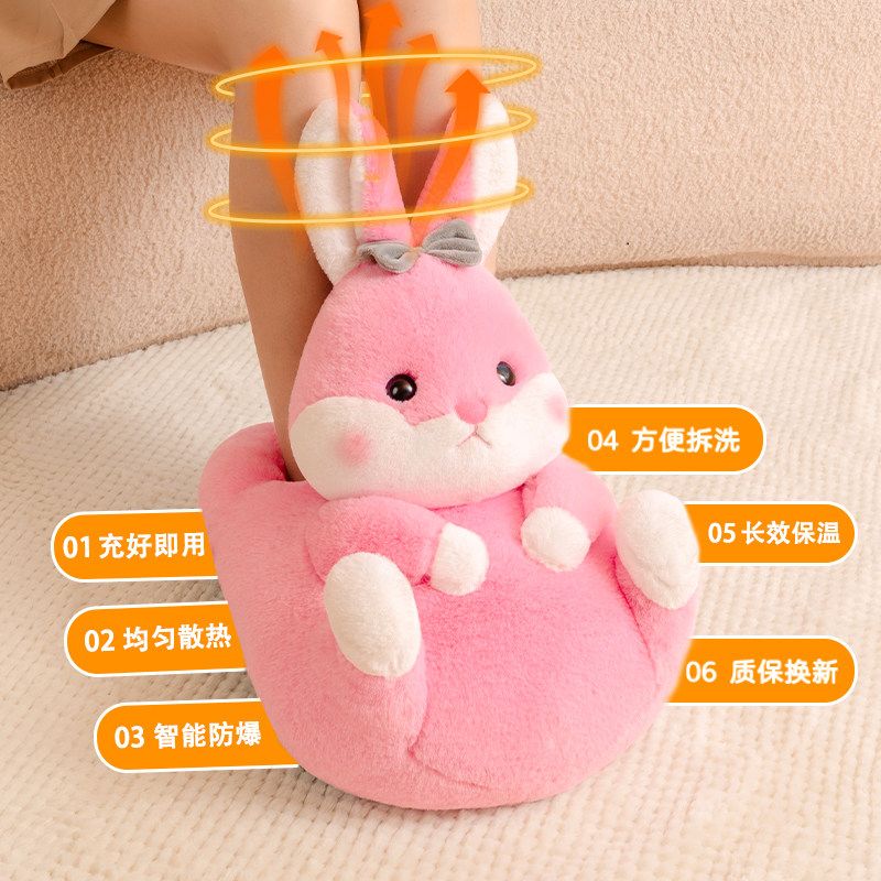 热水袋充电防爆暖水袋毛绒可爱可拆洗暖脚神器女敷肚子抱枕暖手宝