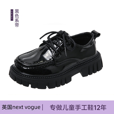 黑色小皮鞋女童学院风配裙子小黑皮鞋演出软底儿童女孩厚底增高夏 — 5