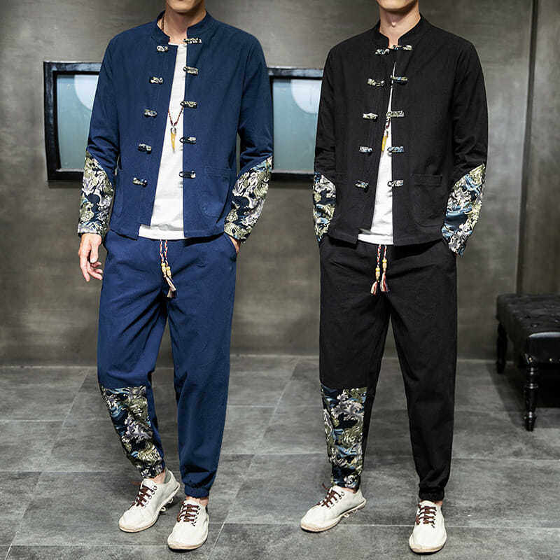 CHINESE TANG SUITS CHINESE STYLE MENS CLOTHES LAYMAN TEA ZEN CLOTHES ANCIENT COSTUMES HANFU FASHION BRAND COATS RETRO STYLE TUNICS