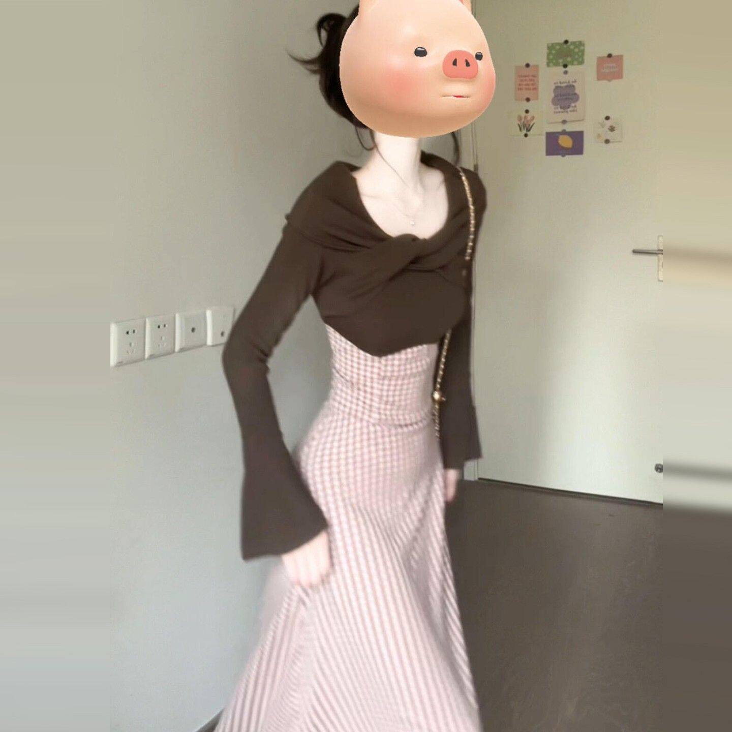 重要场合漂亮气质连衣裙子女秋冬富家千金穿搭2026新款小个子长裙