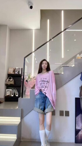 欧洲站2026年新款春季宽松上衣设计感t恤女减龄洋气时尚大码