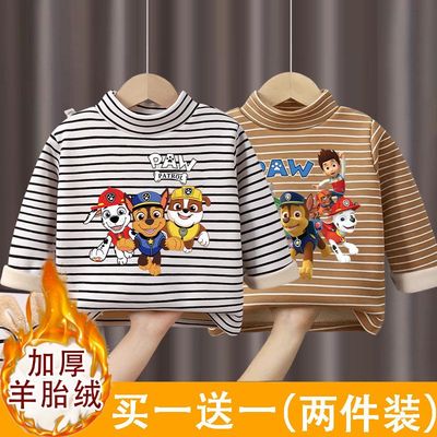 男童加绒打底衫秋冬款汪