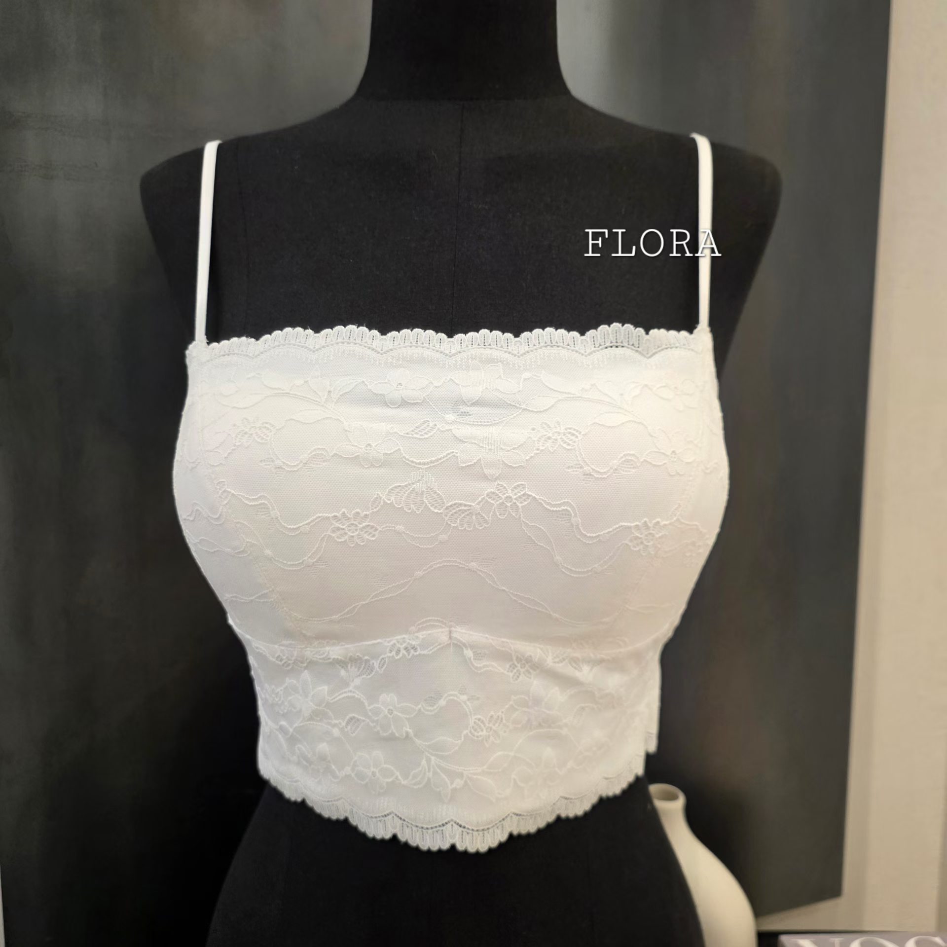 FLORA抹胸 秋新款 吊带背心 美背花纹纯色 韩国东大门代购胸垫8