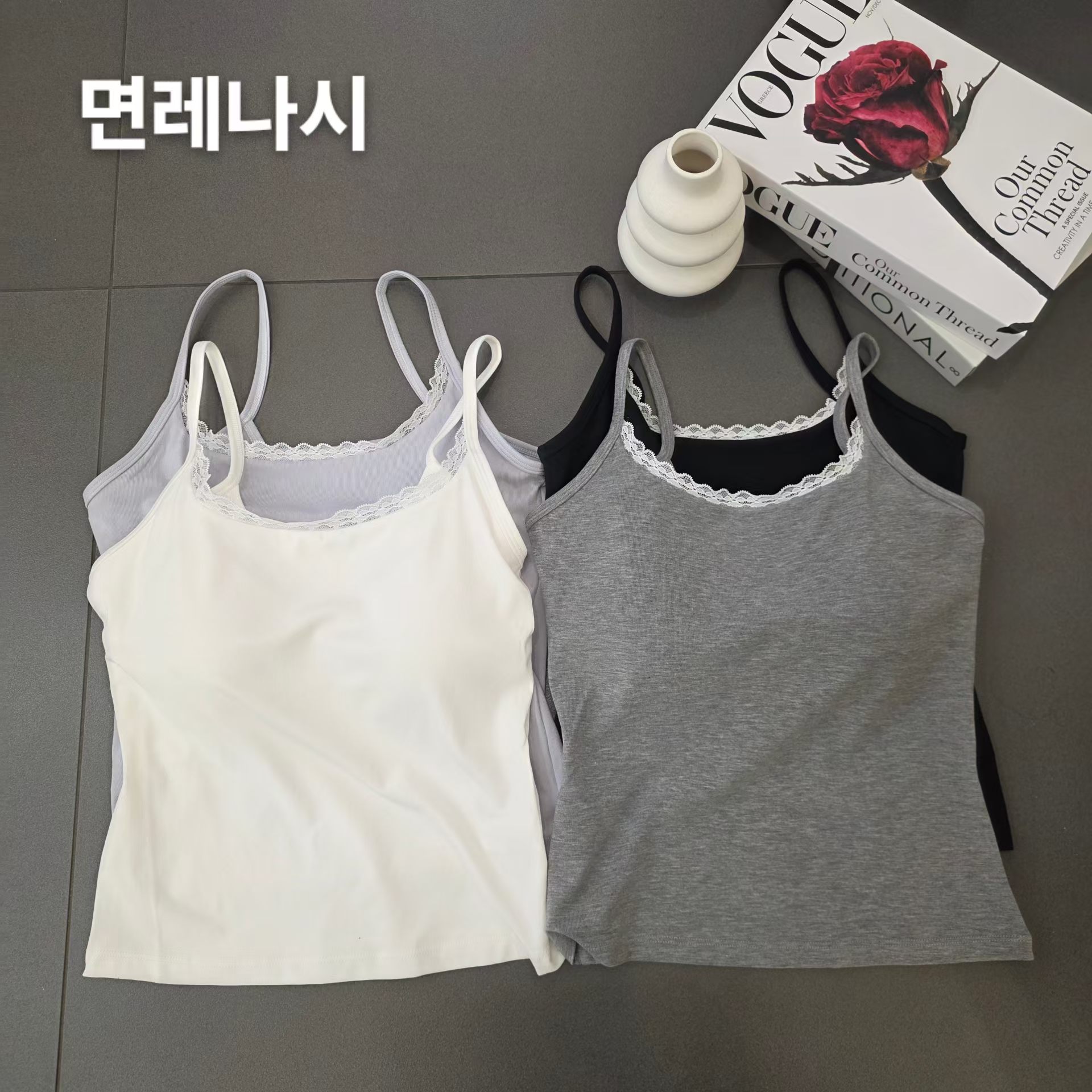 FLORA 秋新款 吊带背心 美背纯色 韩国东大门代购 带胸垫8