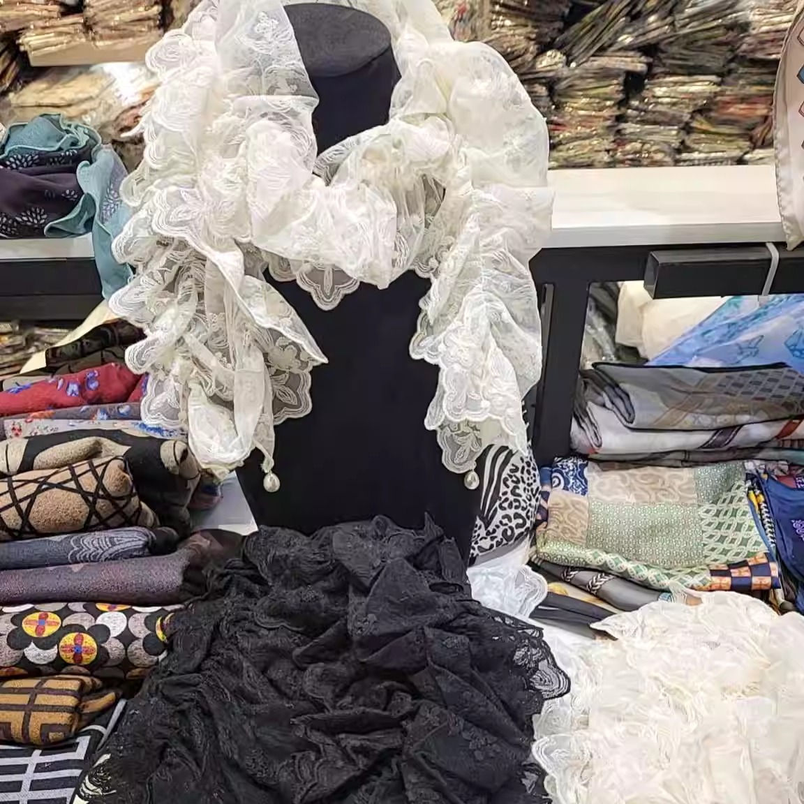 珠子丝巾围巾春款wing 2025简约东大门代购百搭2