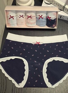 内裤Flora 女士均码韩国东大门代购  条纹碎花图案 一组春新款3