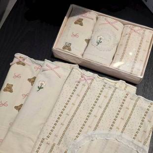 可爱蝴蝶结图案 内裤 韩国东大门代购 女士均码 3条一组 Flora