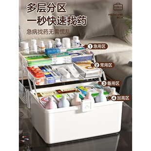 大号家用医疗箱药物分层大容量药品便携急救箱 医药箱收纳盒家庭装